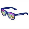 Royal Blue Logo Lenses Custom Printed Lenses Retro Sunglasses